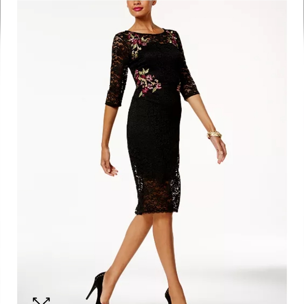 Thalia Sodi Women's Embroidered Lace Shift Dress Created for Macy's